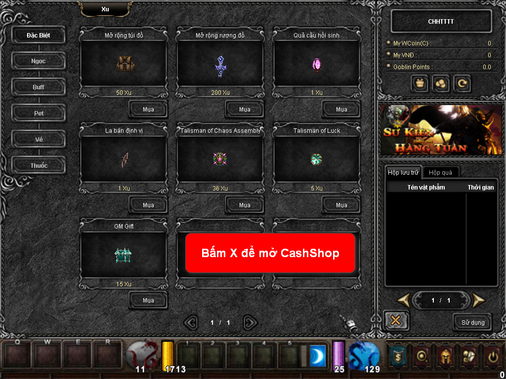 Chức năng chính của Game MU Hủy Diệt